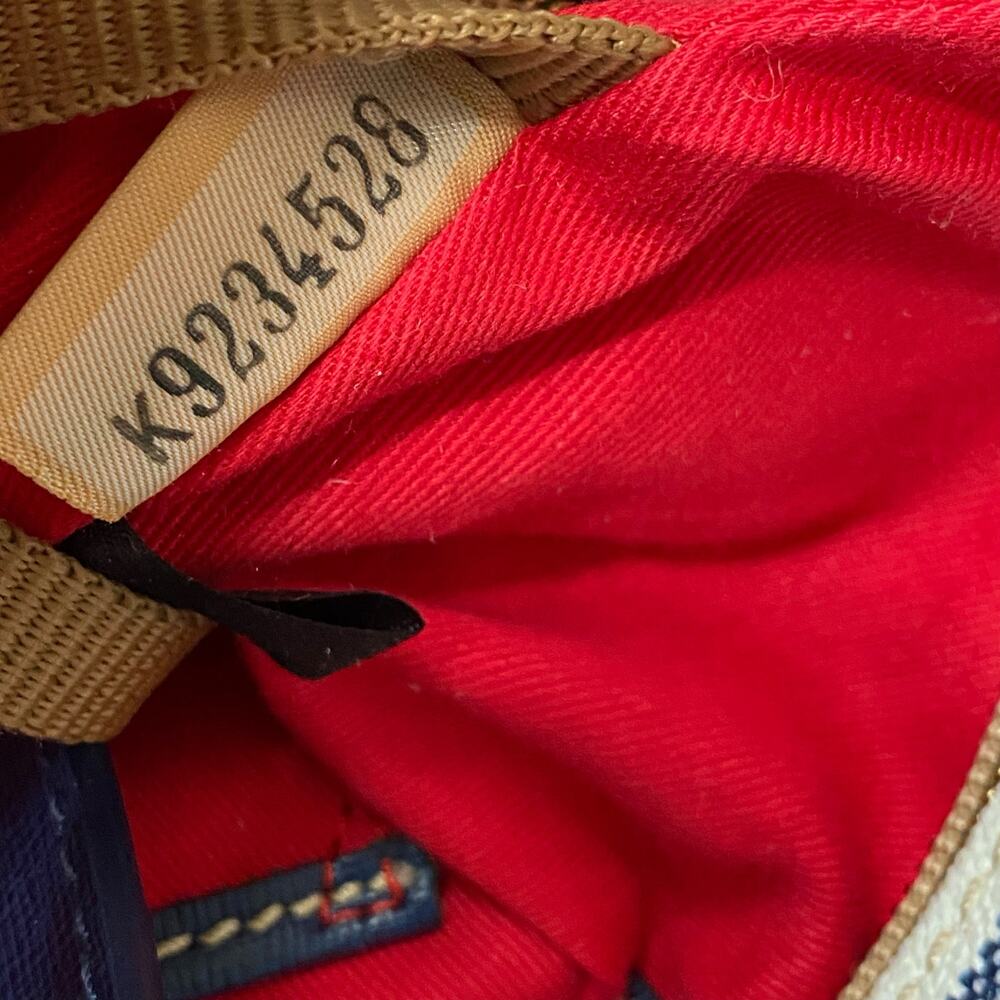 Dooney & Bourke Waverly Shopper Tote Striped Zippered Navy Red Handbag Purse - Picture 15 of 15